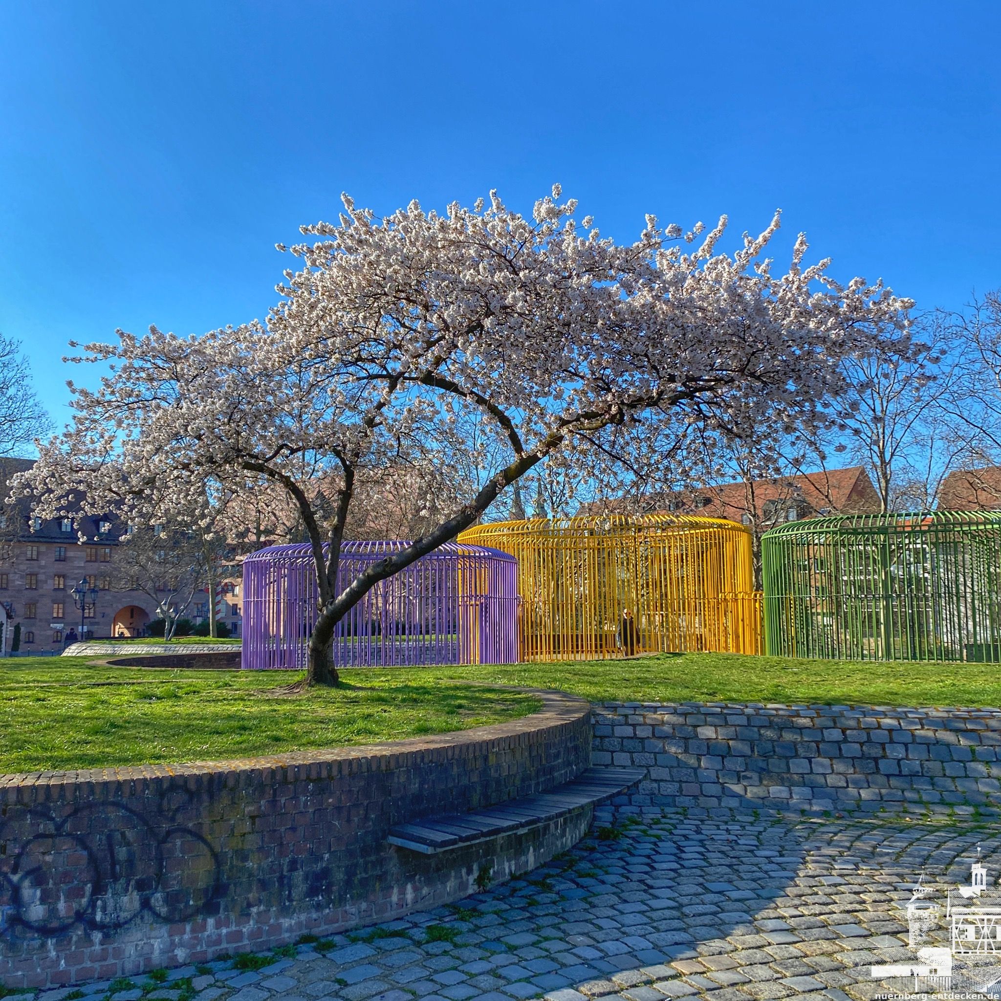 Insel Schütt während des Nürnberger Corona Frühlings 2020